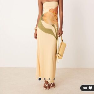 ASOS Floral Strapless Maxi Dress